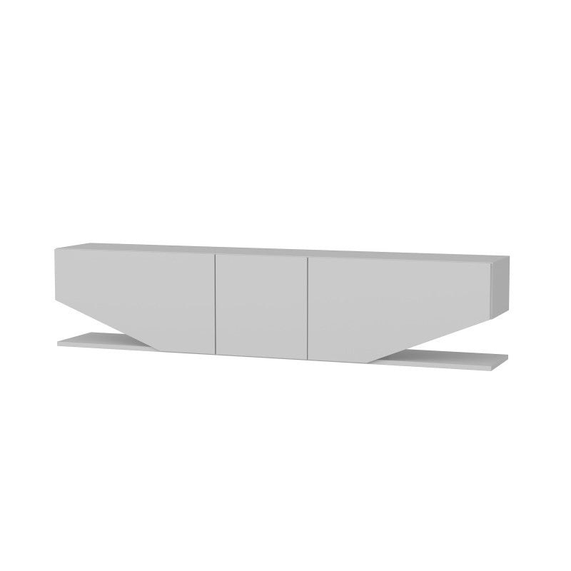 Mueble TV Aurora en blanco brillo de 180 cm con tres puertas
