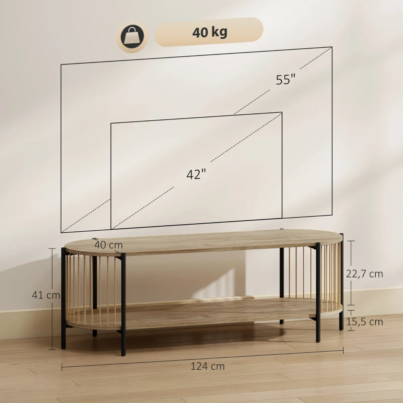  Esquema de medidas del mueble de TV: 124x43,5x41 cm