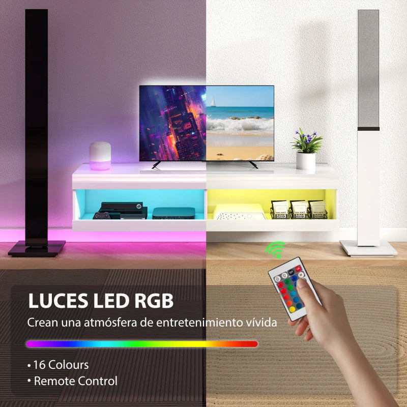 Control remoto incluido para ajustar los 16 colores de las luces LED