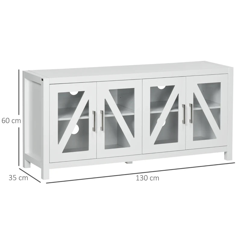 Diagrama con las medidas del mueble de TV de 130x35x60 cm