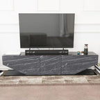 Vista lateral del perfil bajo de 40 cm del mueble TV Eclipse