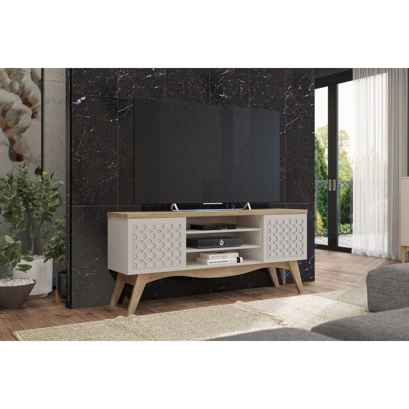 Mueble TV Encaje con televisor en un salón acogedor
