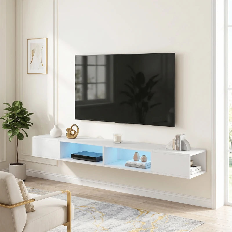 Mueble de TV flotante Mueble TV Brixton en un salón moderno