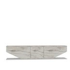 Mueble TV Carrara efecto mármol blanco de 180 cm con tres puertas