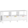 Mueble de TV moderno Mueble TV Wexford blanco con cajones y estantes