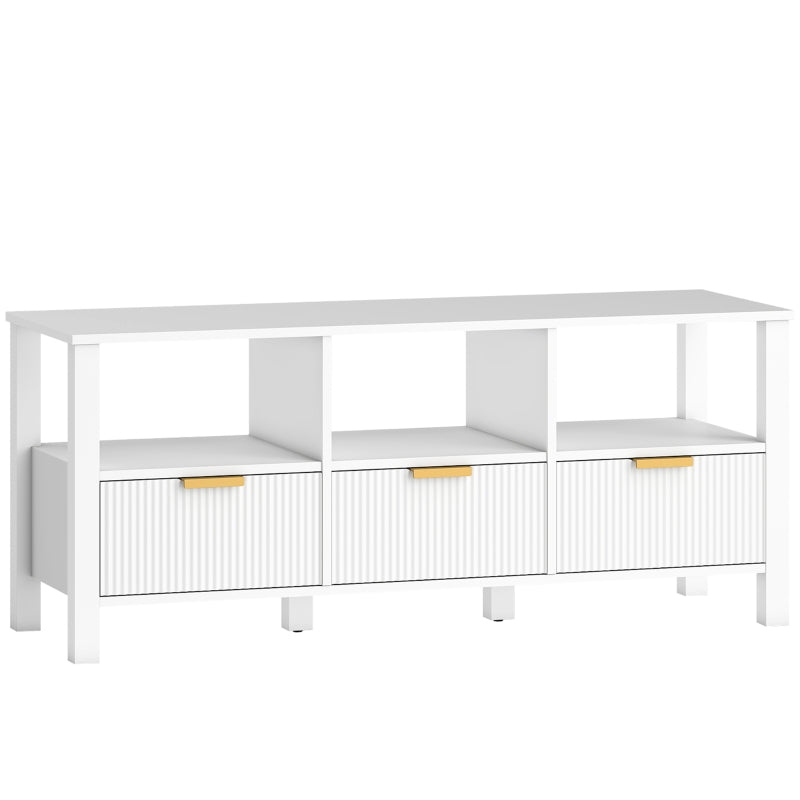 Mueble de TV moderno Mueble TV Wexford blanco con cajones y estantes