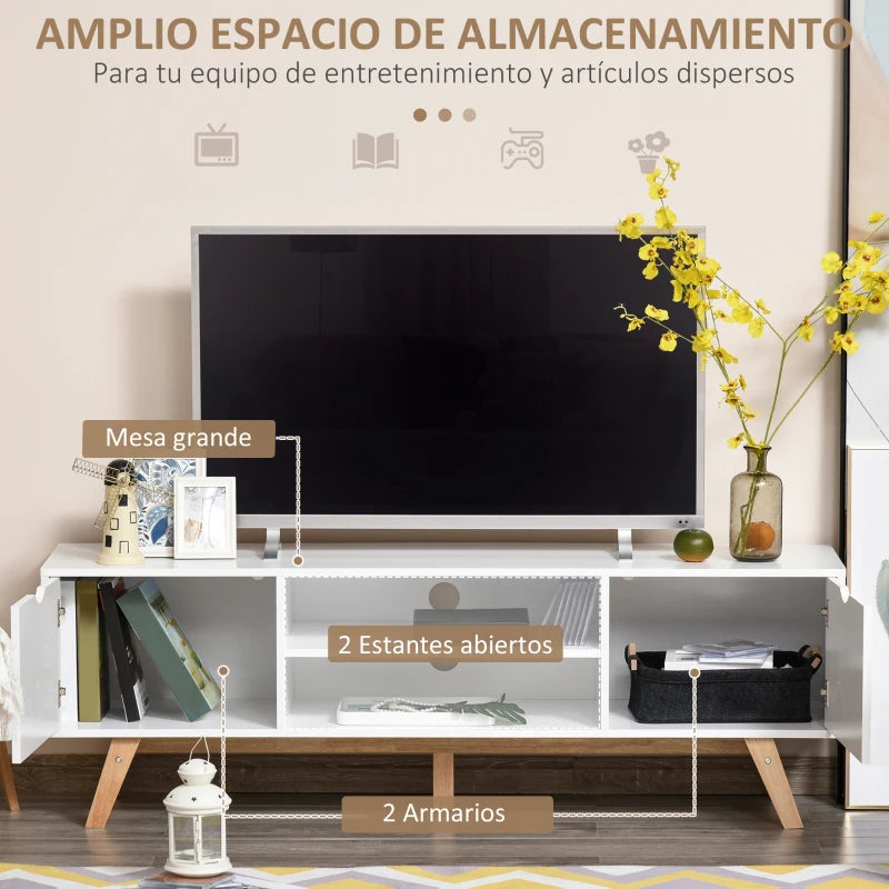 Interior del armario del mueble de TV con espacio de almacenaje