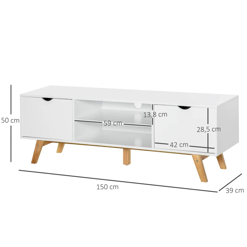 Diagrama con las medidas del mueble de TV de 150x39x50 cm