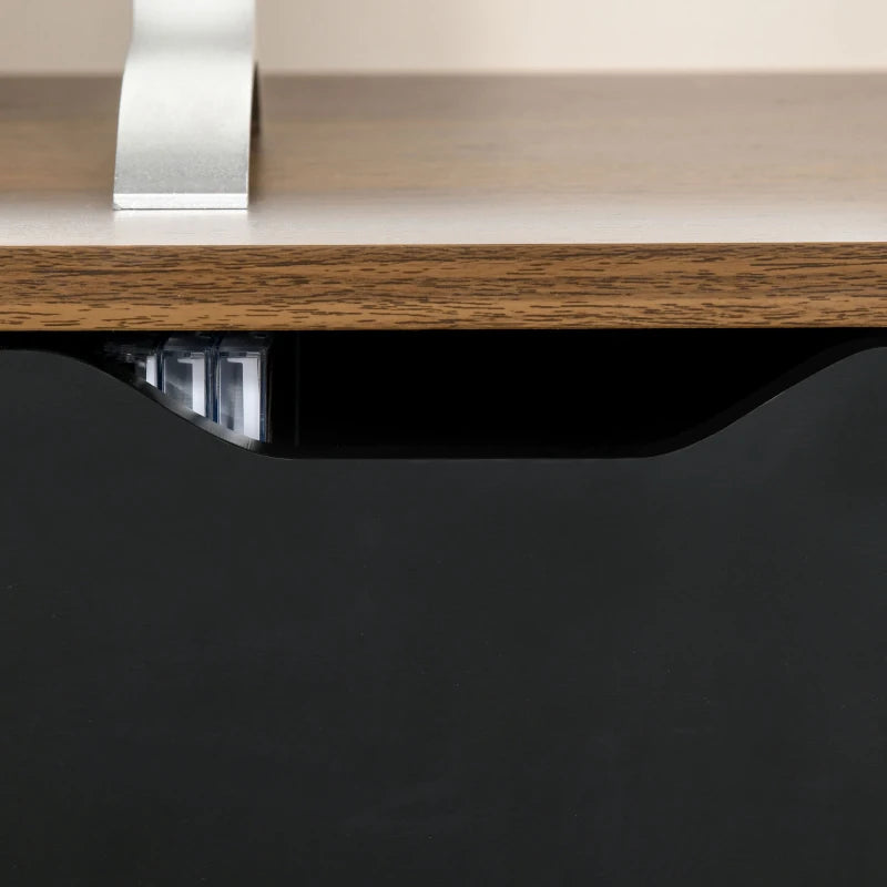 Dos cajones con tiradores integrados recortados del mueble de TV