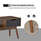 Patas altas de madera de pino maciza que facilitan la limpieza del suelo
