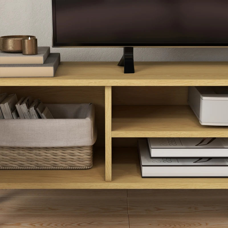 Mueble TV Alba 150 cm Roble y Blanco con 2 Puertas, 2 Estantes y Pasacables para TV de hasta 65''