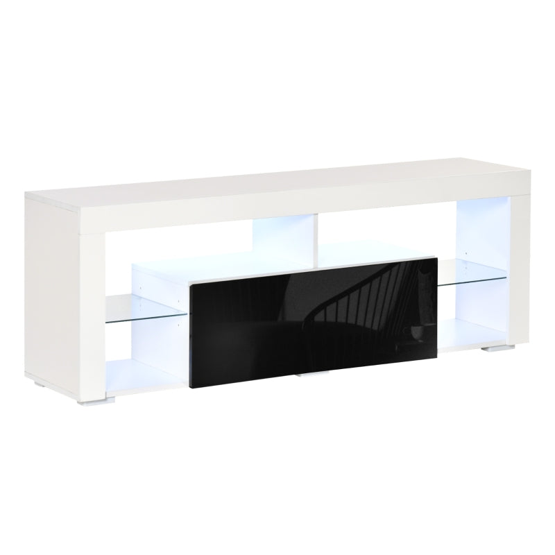 Mueble de TV para salón Mueble TV Lumen con luz LED en blanco y negro