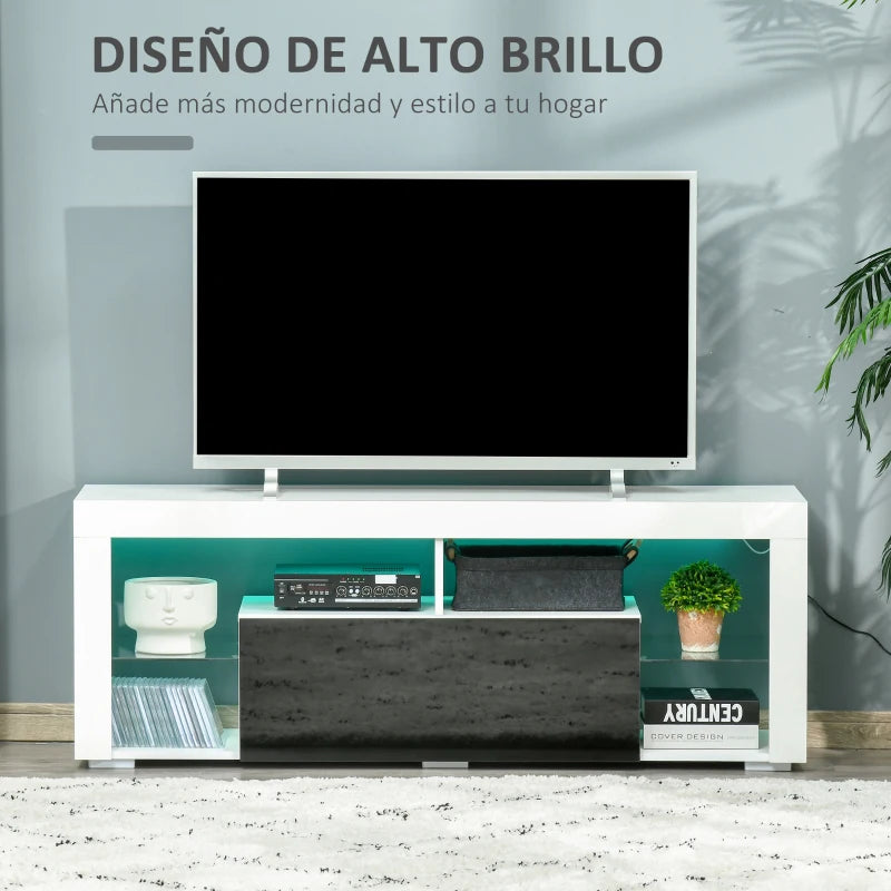 Mueble de TV Mueble TV Lumen con televisor de 55 pulgadas en el salón