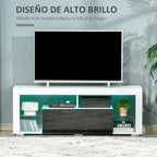Mueble de TV Mueble TV Lumen con televisor de 55 pulgadas en el salón