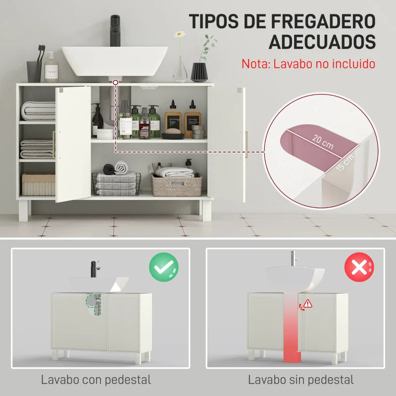 Ranura en U del mueble Vellaine para lavabos de pared
