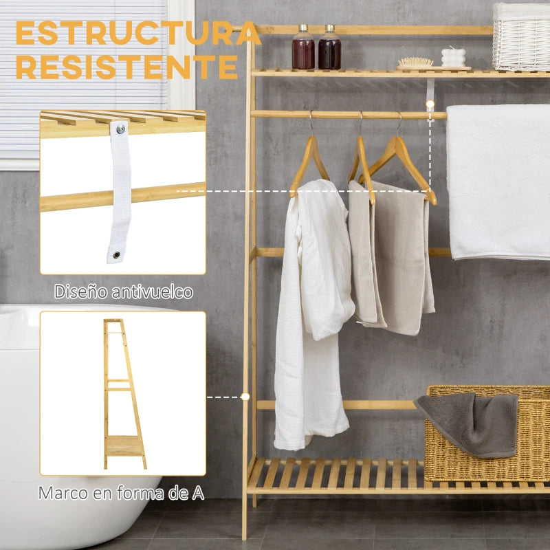 Detalle del sistema antivuelco del perchero para fijarlo a la pared