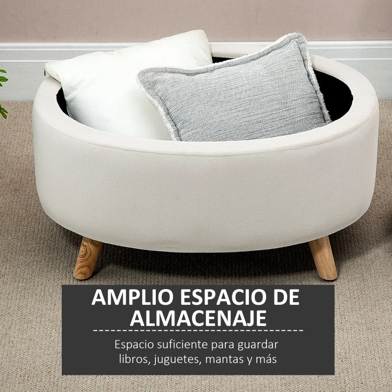 Espacio interior para guardar mantas, libros o juguetes