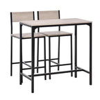 Set Malmö de mesa de bar y dos taburetes con respaldo en una cocina