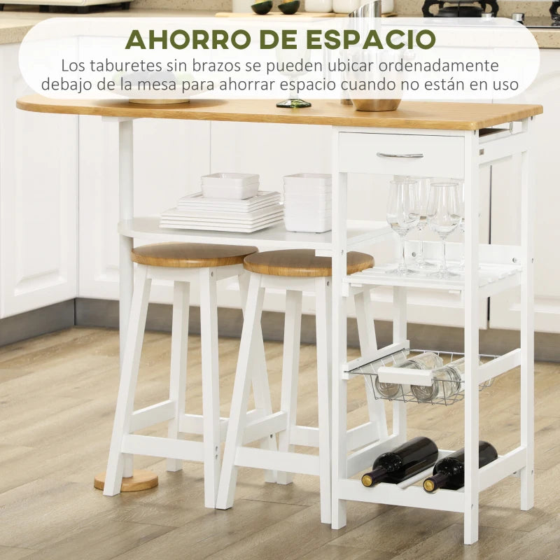 Estantes laterales de varios niveles de la mesa Provenza