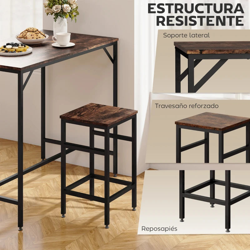 Estructura metálica negra de la mesa de bar Rústica