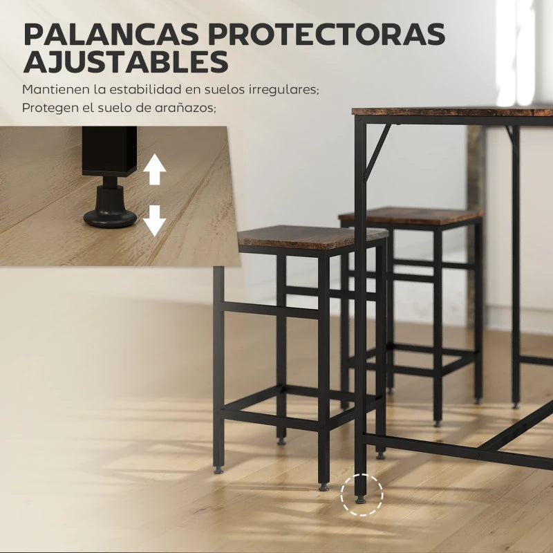 Patas ajustables de la mesa de bar Rústica para suelos irregulares