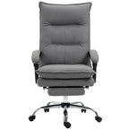 Silla de Oficina Baden con Masaje y Calor Gris Reclinable 155° con 6 Puntos, 5 Modos y Reposapiés