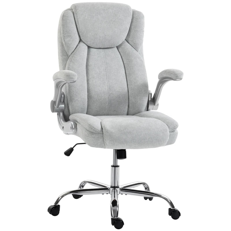 Silla de oficina Bath en terciopelo crema con respaldo alto en un despacho elegante