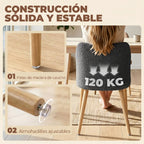 Patas cónicas de madera de caucho natural de la silla Fika