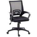 Silla de escritorio de malla Silla Wolframio giratoria en negro con reposabrazos