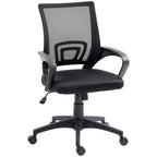Silla de escritorio de malla Silla Wolframio giratoria en negro con reposabrazos