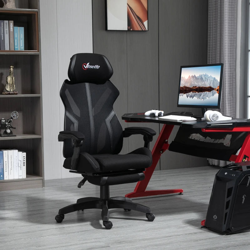 Silla gaming Jena negra en una sala de estudio y juego