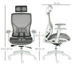 Esquema de medidas de la silla de oficina ergonómica: 67x65x120-128 cm