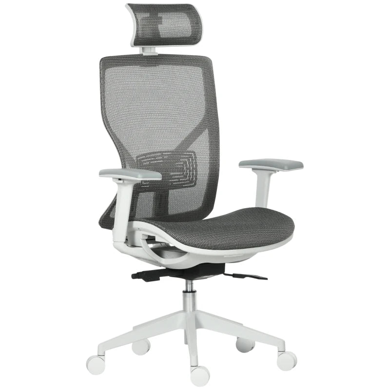  Silla de oficina ergonómica Silla Peroskita giratoria en gris con reposabrazos 3D