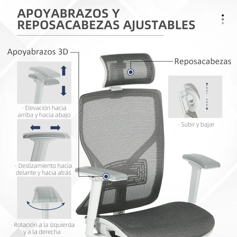 Reposabrazos 3D ajustables en altura, profundidad y giro