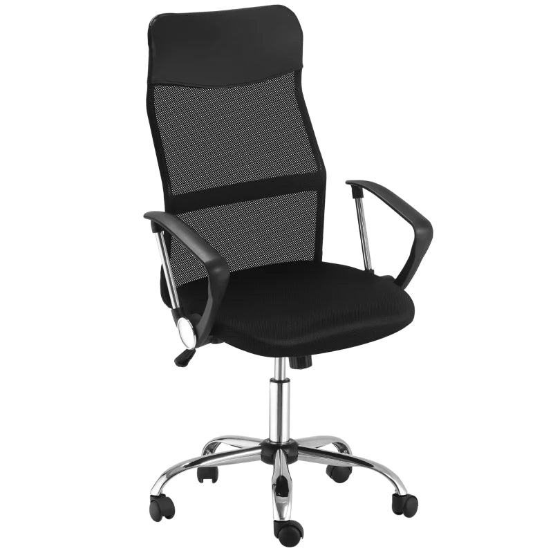 Silla de oficina de malla Silla Estibina ergonómica en negro con respaldo alto
