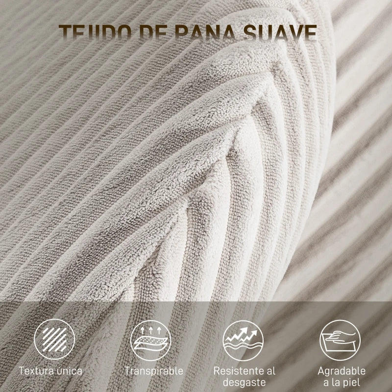 Detalle del tejido de pana suave de la silla Trier