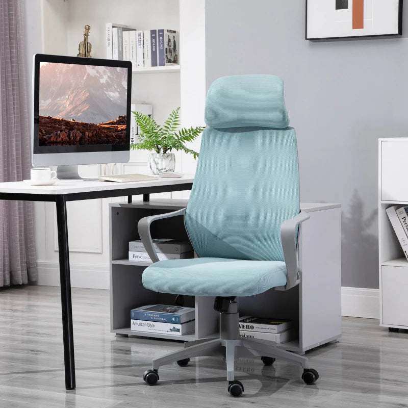 Silla ergonómica Wells gris integrada en una oficina en casa