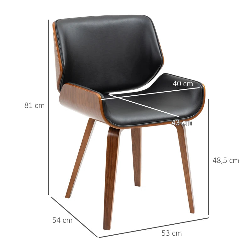 Diagrama con las medidas de la silla de comedor de 53x54x81 cm