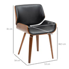 Diagrama con las medidas de la silla de comedor de 53x54x81 cm