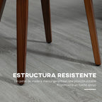 Detalle de las patas de madera de álamo en tono nogal de la silla