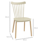 Diagrama de medidas de la silla de comedor Björk con dimensiones en centímetros