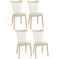 Juego de cuatro sillas de comedor Björk de estilo nórdico con asiento natural y patas de madera