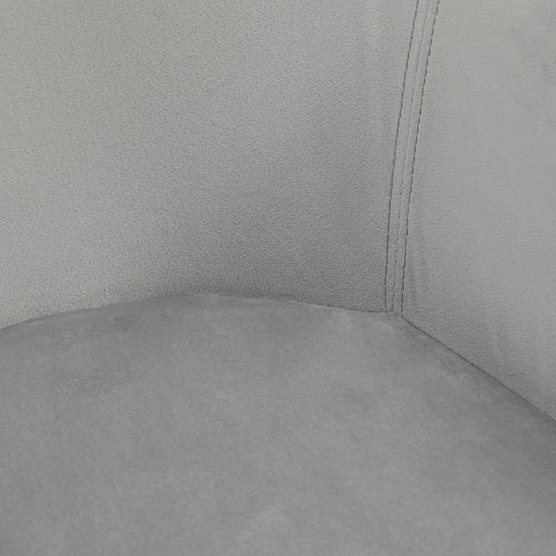 Primer plano de la tapicería de terciopelo gris de la silla de comedor Reinhardt