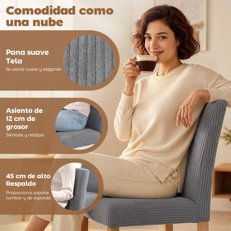 Textura de la pana acanalada gris del tapizado de la silla