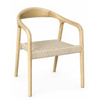 Sillón Nudo en madera de haya natural con asiento de cuerda natural