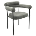Sillón Nube tapizado en bouclé gris con patas de metal negro
