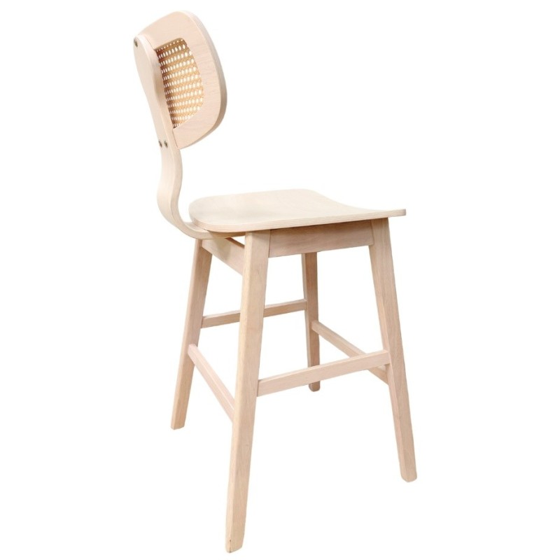 Detalle del asiento de rejilla del taburete Linden