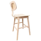 Detalle del asiento de rejilla del taburete Linden