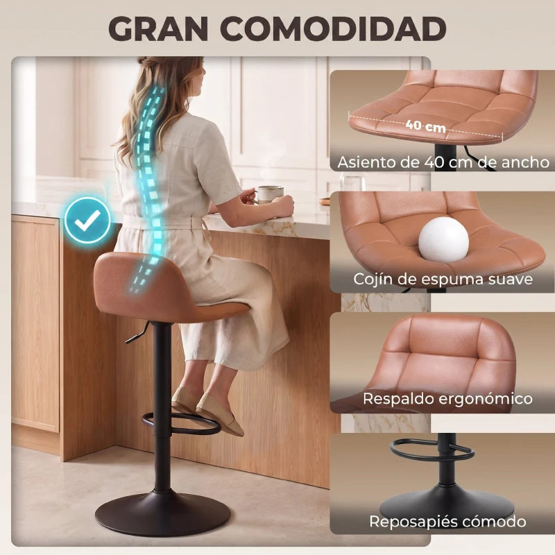 Respaldo curvado del taburete Camden con costuras decorativas