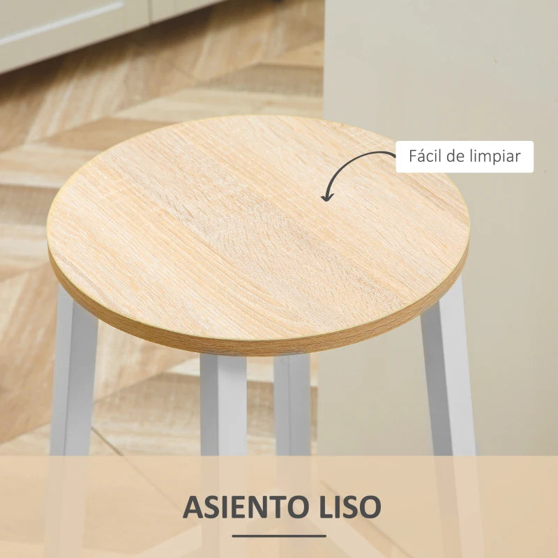 Asiento de melamina en acabado natural del taburete Gordes